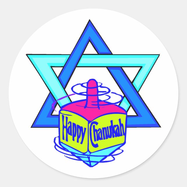 Hanukkah Star of David Classic Round Sticker (Front)