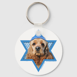 Hanukkah Star of David - Cocker Spaniel Keychain