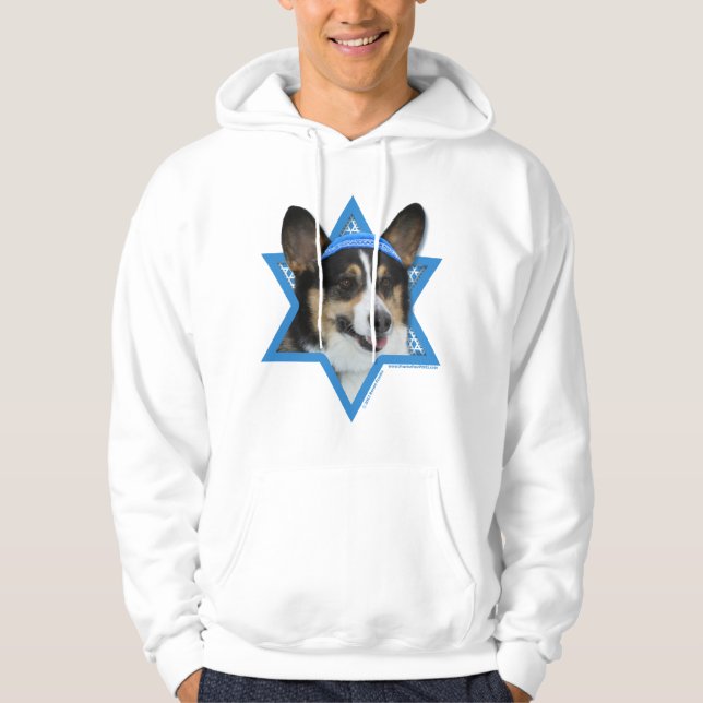 Hanukkah Star of David - Corgi Hoodie (Front)