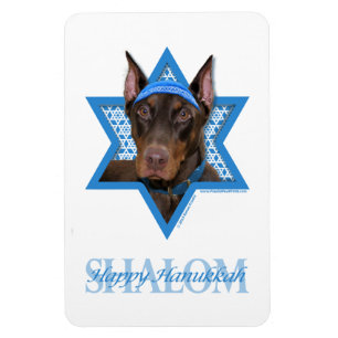 Hanukkah Star of David - Doberman - Rocky Magnet