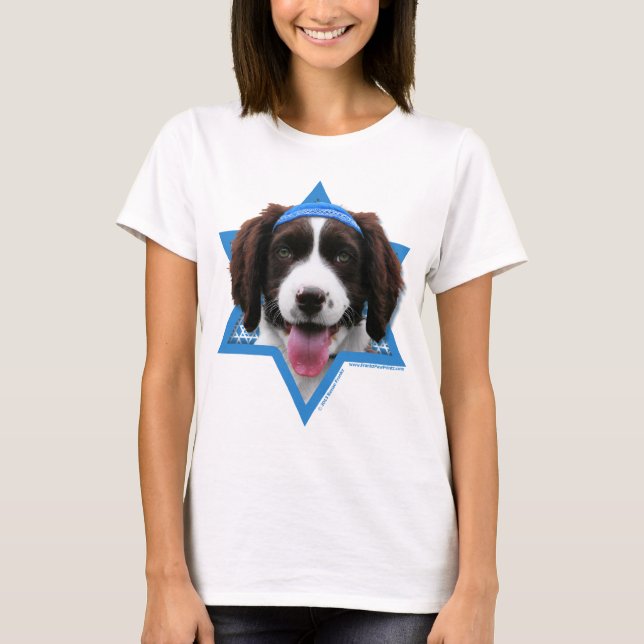 Hanukkah Star of David - English Springer Spaniel T-Shirt (Front)