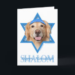 Hanukkah Star of David - Golden Retriever - Corona Holiday Card<br><div class="desc">What could make saying Happy Hanukkah more fun than having this Golden Retriever Dog wearing a Yamaka surrounded by the Star of David. This whimsical holiday design will be sure to delight your friends and family as well as other dog lovers. This design is available in over 100 Dog Breeds....</div>
