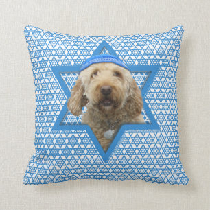 Hanukkah Star of David - GoldenDoodle Throw Pillow