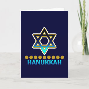 Hanukkah Star Of David Menorah Holiday Card