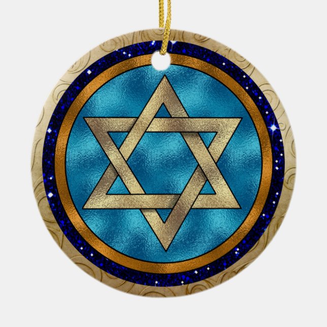 Hanukkah Star of David Ornament (Front)