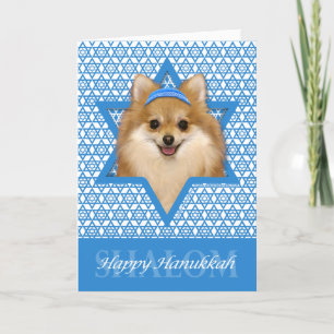 Hanukkah Star of David - Pomeranian Holiday Card