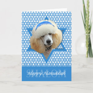 Hanukkah Star of David - Poodle - Apricot Holiday Card
