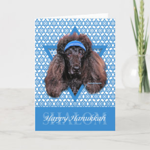 Hanukkah Star of David - Poodle - Bix Holiday Card