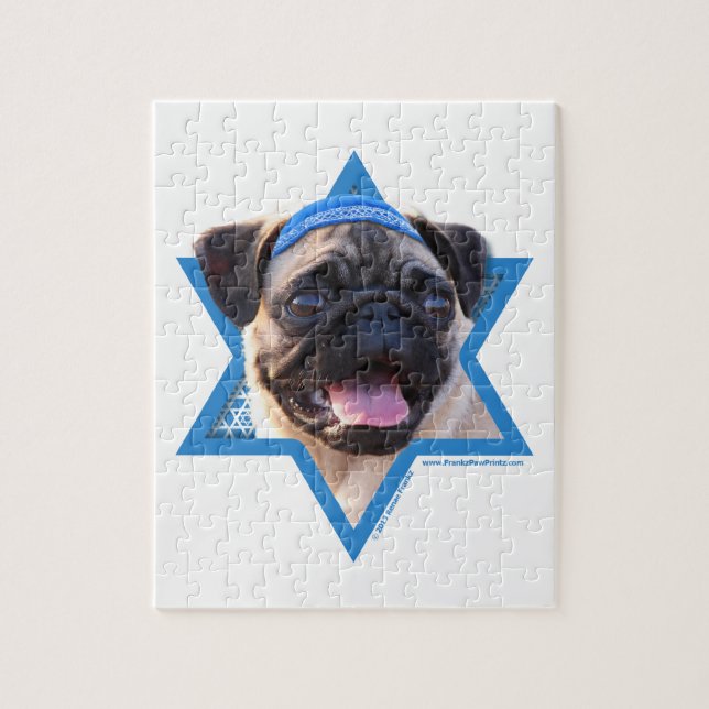 Hanukkah Star of David - Pug Jigsaw Puzzle (Vertical)