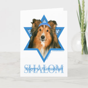 Hanukkah Star of David - Sheltie Holiday Card