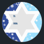 Hanukkah Star of David Snowflake Gift Sticker<br><div class="desc">Get in the Hanukkah spirit with this graphic gift sticker. Perfect for labelling the plethora of Hanukkah gifts. Leave the "to/from" message as is and write in your own names or add your own message to brighten up the season. Great as a favour for the holiday and throughout the year....</div>