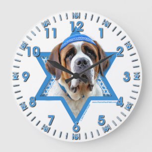 Hanukkah Star of David - St Bernard Large Clock