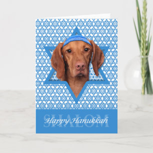 Hanukkah Star of David - Vizsla - Reagan Holiday Card