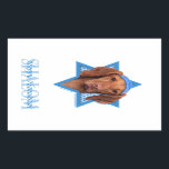 Hanukkah Star of David - Vizsla - Reagan Sticker<br><div class="desc">What could make saying Happy Hanukkah more fun than having this Vizsla Dog wearing a Yamaka surrounded by the Star of David. This whimsical holiday design will be sure to delight your friends and family as well as other animal lovers. This design is available in over 100 Dog Breeds. If...</div>