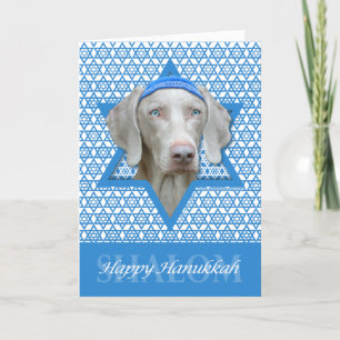Hanukkah Star of David - Weimaraner Holiday Card