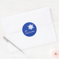 Hanukkah Star of David White on Blue Background