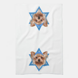 Hanukkah Star of David - Yorkshire Terrier Kitchen Towel
