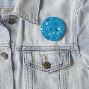 Hanukkah Stars Button