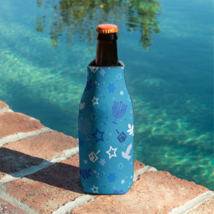 Hanukkah Stars Cozy Bottle Cooler