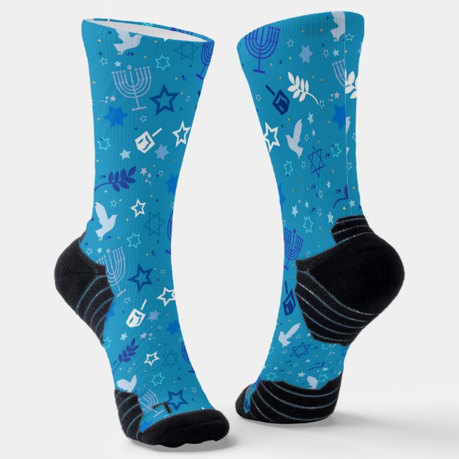 Hanukkah Stars Socks #2 (Angled)