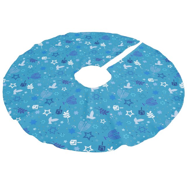 Hanukkah Stars Tree Skirt (Angled)