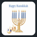 Hanukkah Stickers<br><div class="desc">This large size square sticker is shown with a festive Hanukkah holiday print.
Customize this item or buy as is.




Stock Image</div>