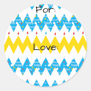 Hanukkah Stickers (1 1/2" or 3") "Chevron Menorah"