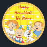 Hanukkah Stickers (1 1/2" or 3") Hanukkah Fun!<br><div class="desc">Personalize by changing font size, style, colour and wording. So many uses: To and From gift stickers, Thank You stickers on treat bags, Cake Toppers (stick on heavy cardstock, cut out sticker, tape toothpick on back of cardstock), or how about Gift Tags (stick on heavy cardstock, cut out sticker, punch...</div>