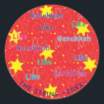 Hanukkah Stickers (1 1/2" or 3") "Like Hanukkah"<br><div class="desc">Personalize by changing font size, style, colour and wording. So many uses: To and From gift stickers, Thank You stickers on treat bags, Cake Toppers (stick on heavy cardstock, cut out sticker, tape toothpick on back of cardstock), or how about Gift Tags (stick on heavy cardstock, cut out sticker, punch...</div>