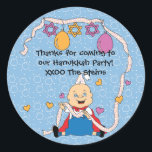 Hanukkah Stickers (1 1/2" or 3") Personalized<br><div class="desc">Personalize by changing font size, style, colour and wording. So many uses: To and From gift stickers, Thank You stickers on treat bags, Cake Toppers (stick on heavy cardstock, cut out sticker, tape toothpick on back of cardstock), or how about Gift Tags (stick on heavy cardstock, cut out sticker, punch...</div>