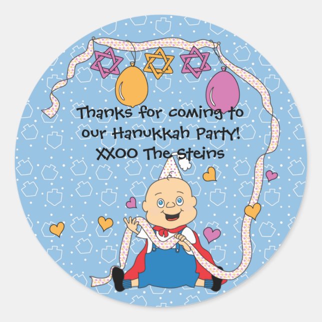 Hanukkah Stickers (1 1/2" or 3") Personalized (Front)