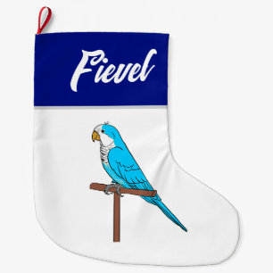 Hanukkah stocking - Blue Quaker parrot 