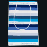 Hanukkah Stripe Personalized Medium Gift Bag<br><div class="desc">Fun and bold, yet simple and chic, this paper coordinates with so many ribbons and bows! Add any name or phrase for a truly personal gift.</div>