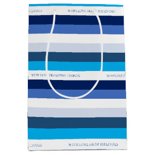 Hanukkah Stripe Personalized Medium Gift Bag