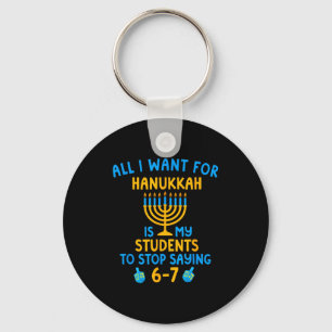 Hanukkah Students Saying 6-7 67 Six Seven Hebrew S Keychain