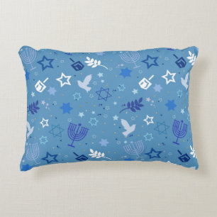 Hanukkah Symbols Accent Pillow
