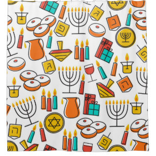 Hanukkah Symbols: Jewish Holiday Pattern.