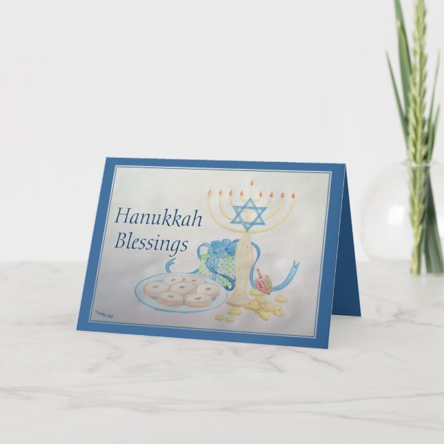 HANUKKAH TABLE HOLIDAY CARD (Front)