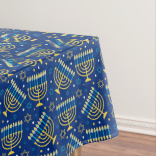 Hanukkah Tablecloths - Menorah Art - Judaica