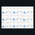Hanukkah theme gift wrapping paper sheet<br><div class="desc">Celebrate the Festival of Lights with our Hanukkah Gift wrapping paper set , beautifully designed with a delicate flower motif , star of david , and marine life. It also features a radiant menorah, a playful dreidel, and a serene blue dove symbolizing peace, this gift wrapping paper is perfect for...</div>