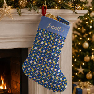 Hanukkah themed Star of David Jewish Small Christmas Stocking