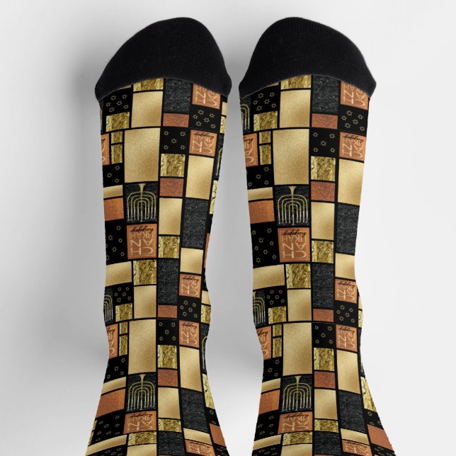 Hanukkah Tiles Socks (Top)