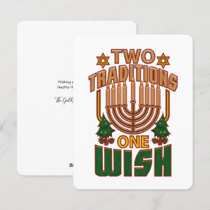 Hanukkah Two Traditions One Wish Christmukkah Holiday Card