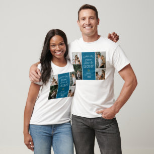 Hanukkah Typography Blue family photo Collage T-Shirt