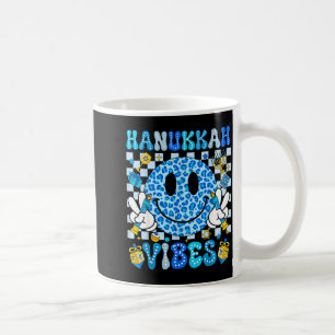 Hanukkah Vibes Groovy Smile Face Jewish Holiday Ch Coffee Mug