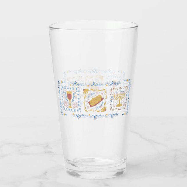Hanukkah Water Glass (Back)