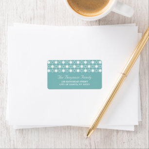 Hanukkah White Stars Of David Pattern Address  Label