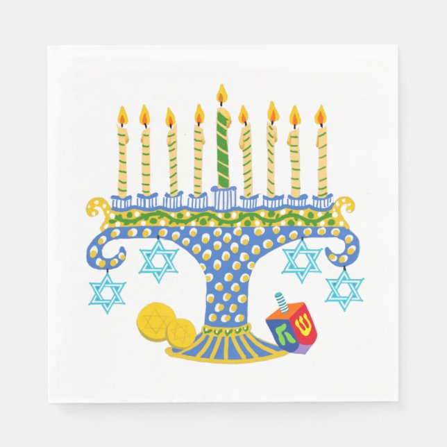 Hanukkah with Cats!  Napkins (Front)