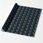 Hanukkah Wrapping Paper<br><div class="desc">This wrapping paper celebrates Hanukkah with a menorah print on a black background colour.
Customize this item or buy as is.</div>