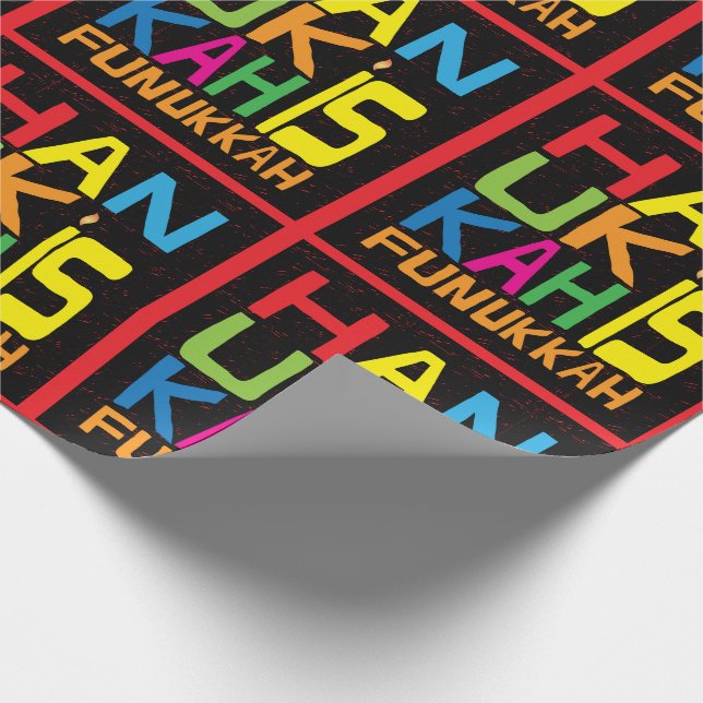 Hanukkah Wrapping Paper "Hanukkah is Funukkah" (Corner)